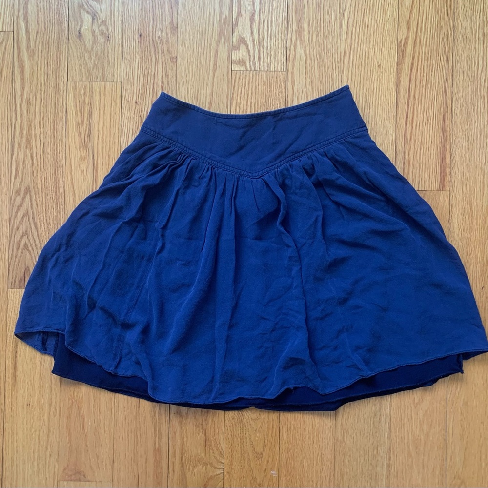Anthropologie Silk High Waisted Skirt SZ 0